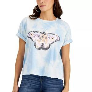 Grayson Threads Black Juniors' Tie-Dye Butterfly T-Shirt
